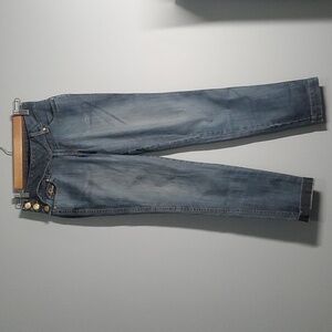 Equus jeans women's size 6 Apron defining waist fancy side buttons weste…